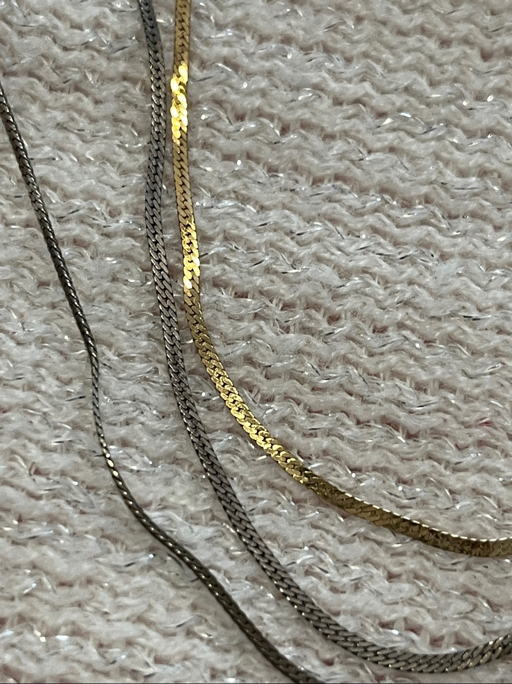 Layered Gold and Silvertone Multi-Strand Necklace - Mixed Metal Women’s Jewelry